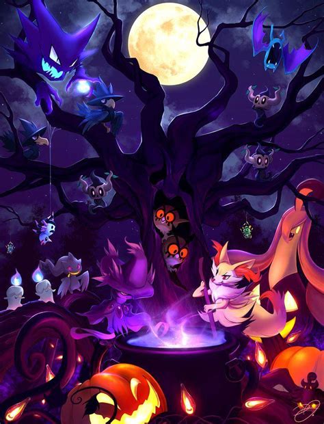 Cute Pokemon Wallpaper. . Pokemon halloween wallpaper